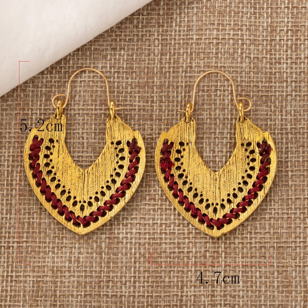 Braided Detail Gold Plated Hoop Earrings - Picture 2 of 2